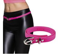 Ceinture - BOLAND - 100 x 1,5 cm - Rose fluo - PVC - Boucle métal