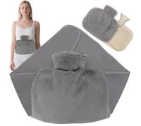 Ceinture bouillotte avec housse, longueur : 130 cm, en peluche, ceinture de 1,5 l, grande taille, pour cou, épaules, dos, tour de taille, pour femme, période (C)