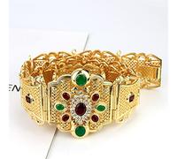 Ceinture caftan marocaine pour femme - Couleur dorée - Ceinture algérienne - Bijoux de mariage - Longueur réglable