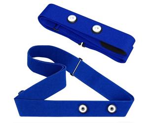 Ceinture Cardio Cardiaque Remplacement pour Sangle de Poitrine Sangle Élastique Réglable Capteur Fréquence Cardiaque Compatible avec Garmin Polar Wahoo Coospo Connecteur 45mm Ant Bluetooth （Bleu）