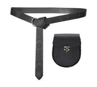 Ceinture celte réglable en cuir synthétique avec porte-monnaie pour adulte, costume médiéval, bal masqué, fête, déguisement, décoration, portefeuille, ceinture, Noir A, Taille unique, Beauté de masse