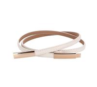 Ceinture Chaine Ceinture fine en cuir verni for femme, ceinture fine, réglable, boucle en alliage, for robe(White)