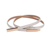 Ceinture Chaine Ceinture fine en cuir verni for femme, ceinture fine, réglable, boucle en alliage, for robe(Grey)