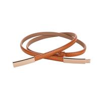 Ceinture Chaine Ceinture fine en cuir verni for femme, ceinture fine, réglable, boucle en alliage, for robe(Brown)