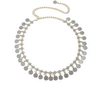 Ceinture Chaine Chaîne de taille rétro exotique for femme, pièce en métal, accessoire de danse du ventre sexy(Silvery)