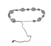 Ceinture Chaine Chaîne de taille vintage en métal style bohème, argent et or, ajourée, sculptée, for femme, haut court, décoration, ceinture, robe, bijoux, accessoire(Silver)