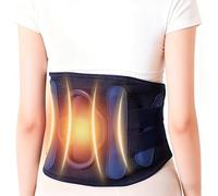 Ceinture chauffante avec support dorsal et pochette de moxibustion, massage par vibration à double moteur, 4 barres de soutien incurvées, design surround à 360°, unité principale magnétique, pour