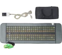 Ceinture chauffante Ceinture chauffante pour le dos en cuirPolyuréthane- 96 pierres de jade et 72 pierres de tourmaline - Tapis thérapeutique pour la détente musculaire et le soulagement de la douleur