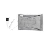 Ceinture chauffante pour le dos, tapis chauffant électrique avec 10 niveaux de température, 4 fonctions de minuterie, large zone de chauffe, matière ultra-douce, gris argenté, 60