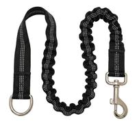 Ceinture Chien Voiture 75cm Réglable, Laisse de Sécurité Élastique en Nylon avec Amortisseur de Chocs, Attache Harnais Universelle Mousqueton Rotatif 360 Degrés pour Voyage et Transport, Noir