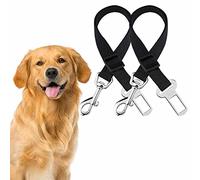 Ceinture Chien Voiture, Harnais Voiture Chien Voiture Universel Indéchirable Durable, Ceinture de Sécurité Chien en Nylon Réglable 45-60cm pour Tous Les Chiens et Chats, Noir