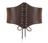 Ceinture corset, ceinture élastique pour femme costume de pirate adulte femme corset pirate catwoman accessoires ceinture corset en cuir ceinture corset pour cosplay pirate catwoman (café, 73 cm)
