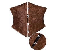 Ceinture Corset courte Style cour rétro, correcteur de Posture, contrôle du ventre, sangle arrière, soutien du corsage de serrage Brun