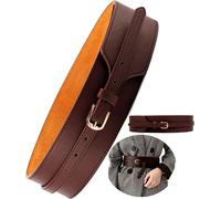 Ceinture corset large pour femme en simili, marron, 112 cm