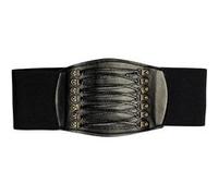 CEINTURE CORSET STRETCH NOIR PIRATE FEMME