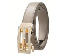 Ceinture creuse en fibre ultra-fine à boucle automatique en alliage for femme, chaîne de taille décorative décontractée for jeans, design entièrement équipé(95cm,6)