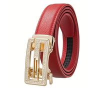 Ceinture creuse en fibre ultra-fine à boucle automatique en alliage for femme, chaîne de taille décorative décontractée for jeans, design entièrement équipé(90cm,1)