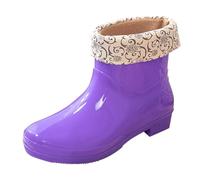 Ceinture Cuir Noir Women's Spring Summer Autumn and Winter Short Sleeved Cotton Removable and Washable Outdoor Fashion Work Fishing Kitchen Non Warm Rubber Shoes Talons pour Femmes Bout (Purple, 40)