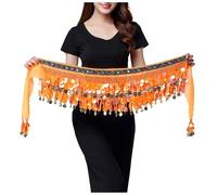 Ceinture Danse du Ventre Femme Echarpe de Hanche en Mousseline avec Pieces Dorees Accessoire pour Performance Celebration Costume Belly Dance