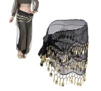 Ceinture Danse Écharpe de Hanche, Écharpe à la Hanche de Danse du Ventre, Foulard de Danse du Ventre, Ceinture Danse Orientale Femme, Danse du Ventre, Yoga, Latin Vêtements de Performance, Noir