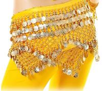 Ceinture Danse Orientale Ceinture de danse du ventre en pièces d'or for femmes, écharpe de hanche brillante for danse du ventre, costume de danse en velours, écharpe de hanche, jupe portefeuille Foula