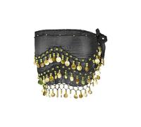 Ceinture Danse Orientale Femme, Écharpes de Hanche de Danse du Ventre Fille Foulard Belly Dance Foulard à Sequins Doré Écharpe Déguisement Mousseline de Soie, pour Scène, Anniversaire, Fête, 1 Pièce