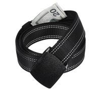 Ceinture d'argent pour homme et femme avec compartiment secret, fermeture éclair en nylon, peut être utilisée comme cachette secrète de voyage, convient pour les voyages, l'extérieur, le sport, noir