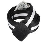 Ceinture d'argent pour homme et femme avec compartiment secret, fermeture éclair en nylon, peut être utilisée comme cachette secrète de voyage, convient pour les voyages, l'extérieur, le sport, noir