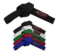 Ceinture d'arts martiaux Athletics Gear AG pour karaté, 100% coton avec coutures multiples pour BJJ, judo, taekwondo et karaté (Noir, 300 cm)