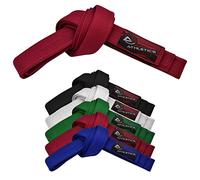 Ceinture d'arts martiaux Athletics Gear AG pour karaté, 100% coton avec coutures multiples pour BJJ, judo, taekwondo et karaté (Rouge, 320 cm)