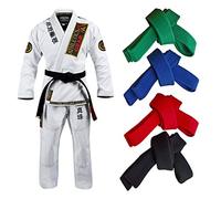 Ceinture d'arts martiaux Athletics Gear AG pour karaté, 100% coton avec coutures multiples pour BJJ, judo, taekwondo et karaté (Jaune, 320 cm)
