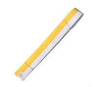 Ceinture de 280 cm pour arts martiaux y compris pour karaté, judo, taekwondo avec flexibilité et soutien équilibrés (blanc-jaune)