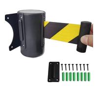 Ceinture de barrière rétractable, Barrière de sécurité murale rétractable à sangle 2/3/5/10 m avec corde file d'attente(300CM/9.8FT)