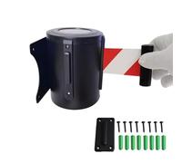 Ceinture de barrière rétractable, Corde de gestion des files d'attente, fixation murale, 10 m (32 pi), idéale for les commerces, aéroports, banques et écoles(B)