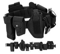 Ceinture de bataille avec accessoires 10 sur 1 600d Oxford tissu utilitaire courroie de travail tactique robuste réglable pour les déplacements quotidiens, la chasse, l'entraînement simulé, le noire