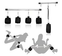 Ceinture de Bondage et Tubes en acier Ensemble de Bondage SM Réglables Menottes de Cheville Jouets Sexuels érotiques Sexuelles SM avec Barre D'écartement en Métal pour débutants et professionnels