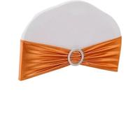 Ceinture de Chaise Ceinture de Chaise élastique, 10 pièces/50 pièces, nœud Papillon for Mariage, décoration Banquet d'hôtel, métallisé Or Argent, Spandex Extensible(Orange,50pcs)