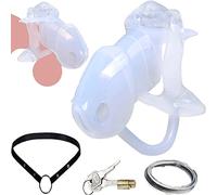 Ceinture de chasteté en silicone for cage à pénis avec anneau de verrouillage du pénis intégré for hommes, cage de chasteté à sangle, pince de chasteté extrême avec serrure SM, jouet sexuel for hommes