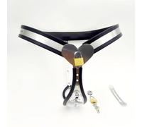 Ceinture de Chasteté Féminine Forme de cœur acier inoxydable noir 90-120cm