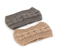 Ceinture de cheveux pour femmes 2PCS Winter Headbands For Women Warmer Knit Soft Elastic Crochet Headband Chunky Head Wrap Ceintures de tête(Y49)