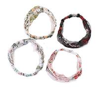 Ceinture de cheveux pour femmes 4 Pieces Headbands For Women Lace Embroidery Headbands Stretch Headband Elegant Wide Headwrap Hair Turban Accessories Ceintures de tête