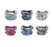 Ceinture de cheveux pour femmes 6PACK Bouton Bandeau Femmes Large Bande De Cheveux Élastique Sport Chapeaux Yoga Workout Headwrap Ceintures de tête(Y18)