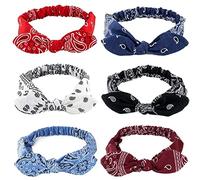 Ceinture de cheveux pour femmes 6pCS Boho Women Soft Solid Print Headbands Vintage Cross Knot Elastic Hairbands Girls Hair Bands Hair Accessories Ceintures de tête