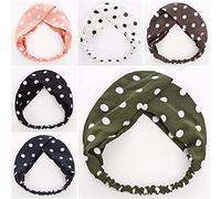 Ceinture de cheveux pour femmes 6Pcs Headbands for Women, Polka Dot Headbands Head bands Retro Elastic Hair Bands Criss Cross Twisted Head Wrap Gifts for Women Ceintures de tête