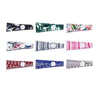 Ceinture de cheveux pour femmes 9 pièces bandeaux à boutons bandeaux élastiques avec bouton accessoires de cheveux femmes bandes de cheveux for les activités de plein air de Yoga Ceintures de tête(Y25