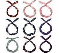 Ceinture de cheveux pour femmes Cross Bow Headband Polka Dot Hair Band Printed Fabric Women Girls Scrunchies Hairband Hair Band Holder Accessories Headdress Ceintures de tête