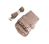 Ceinture de Coiffure Look en cuir Sac Holster de pochettes coiffure Sac à Ciseaux Professionnel(Khaki)