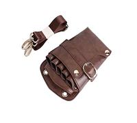 Ceinture de Coiffure Look en cuir Sac Holster de pochettes coiffure Sac à Ciseaux Professionnel(marron)