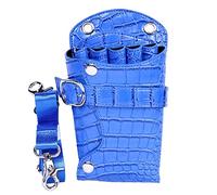 Ceinture de Coiffure Scissor Souching Holster Le cuir en outils de coiffure Pouche avec ceinture Sac à Ciseaux Professionnel(Blue)