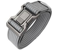 Ceinture de combat pour homme, boucle en métal, sangle en nylon respirant pour le camping, la randonnée, la survie, accessoires de taille réglable en nylon pour l'entraînement en plein air, gris clair